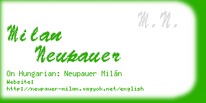milan neupauer business card